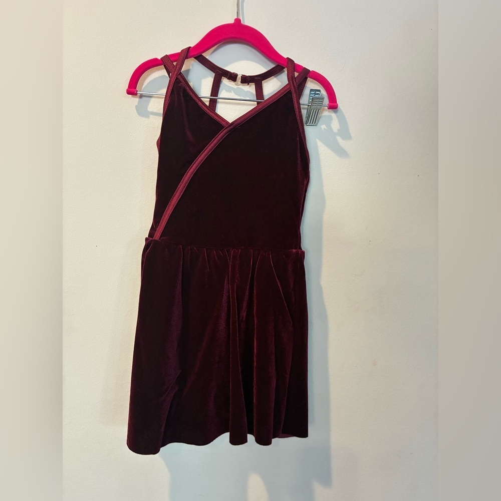 Weissman Rich Burgundy Velvet figure skating/dance Dress